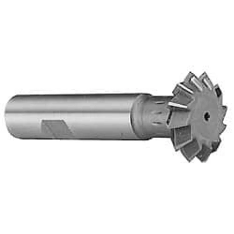 Made in USA 1-3/8 1-3/8 Cut Diam, 7/16 Cut Width, 5/8 Shank, High Speed Steel Double-Angle Cutter Uncoated, 3-7/32 OA...